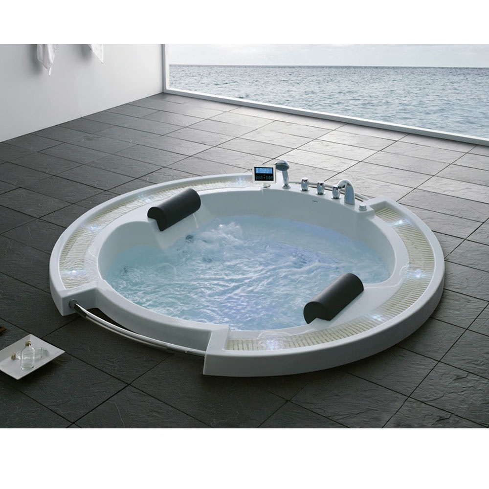 Bồn tắm xây massage sục khí đèn led đổi màu GEMY G9060 (Sục masage, sục khí, đèn led-2100x2100x870mm)