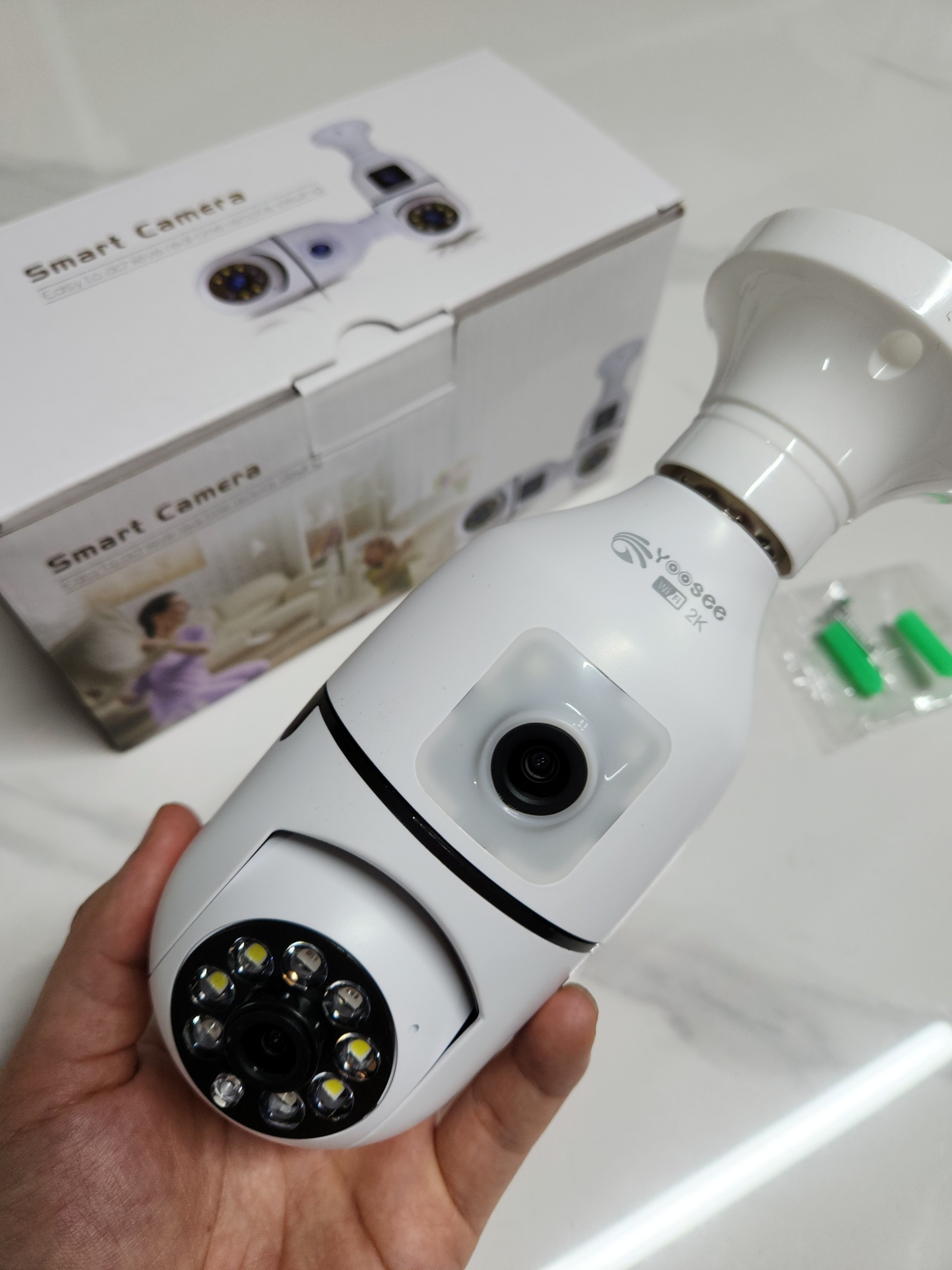 Camera Yoosee Bóng Đèn 2 Mắt Cao Cấp - Ảnh 2