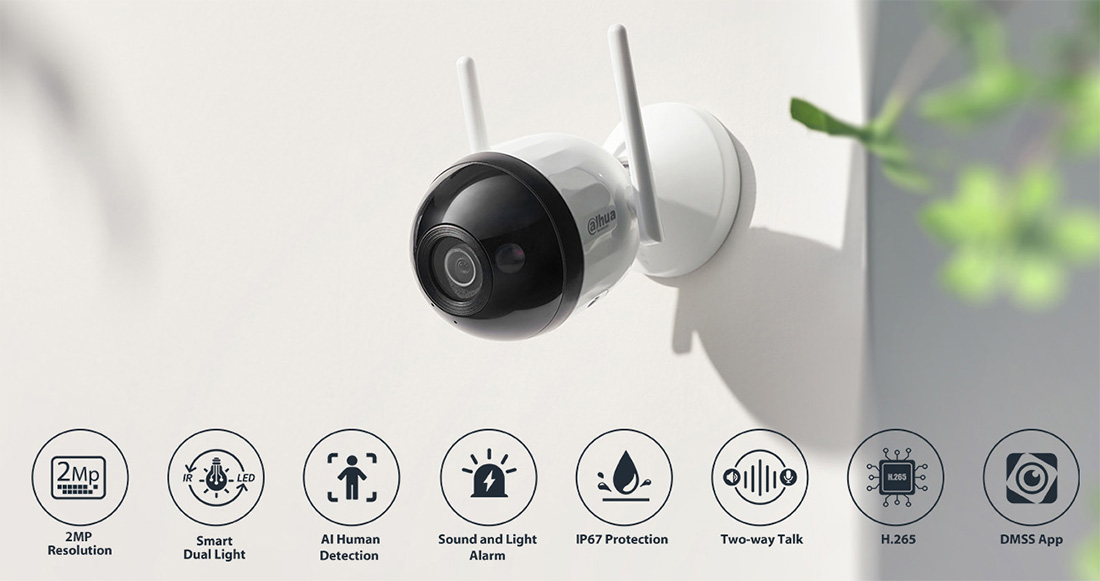 Camera DAHUA DH-F2C-PV (Wifi thân 2MP, Loa mic) - 3