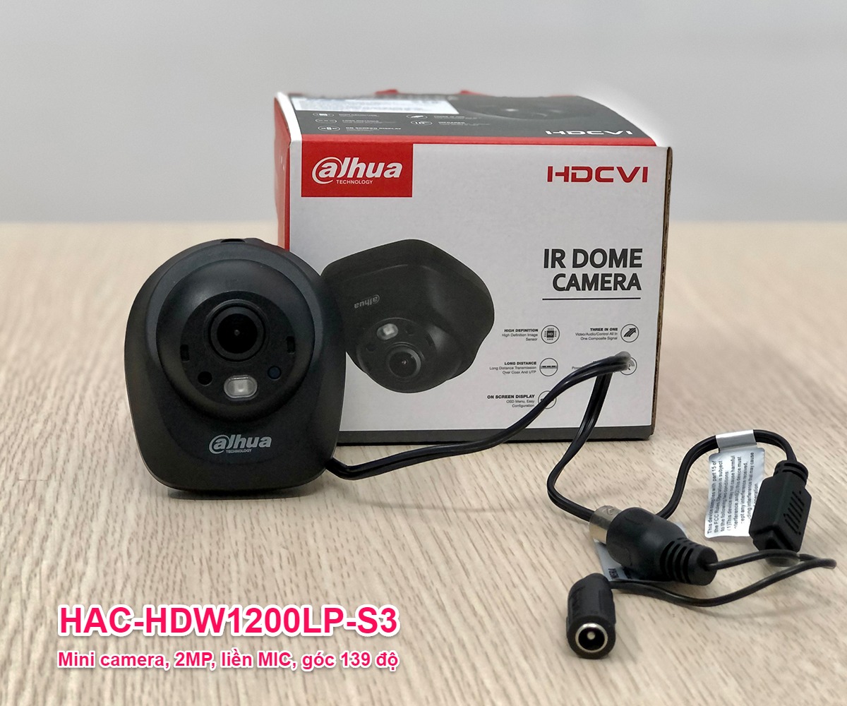Camera DAHUA DH-HAC-HDW1200LP-S3 (mini 2MP, liền mic, góc siêu rộng) - 3