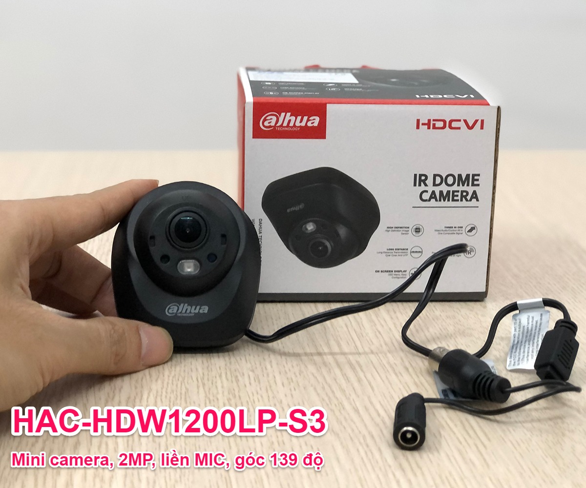 Camera DAHUA DH-HAC-HDW1200LP-S3 (mini 2MP, liền mic, góc siêu rộng) - 4