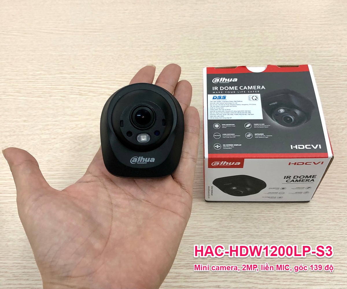 Camera DAHUA DH-HAC-HDW1200LP-S3 (mini 2MP, liền mic, góc siêu rộng) - 5