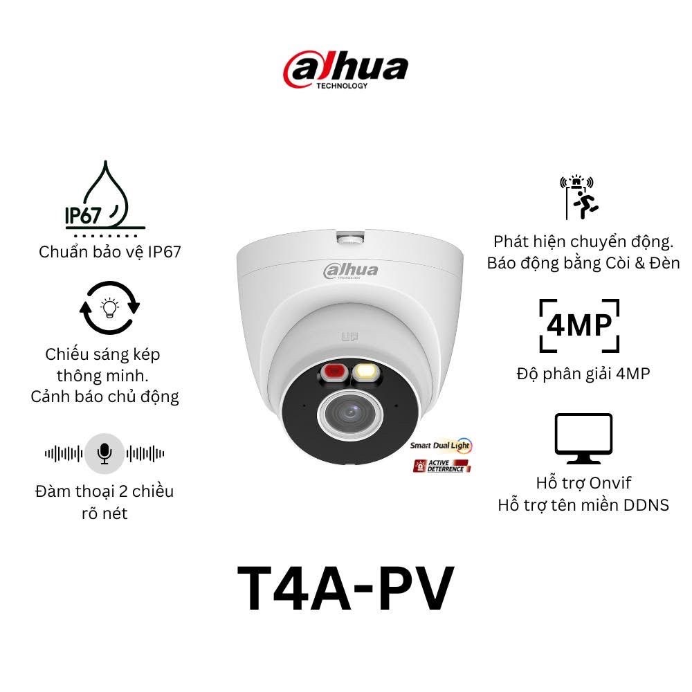 Camera DAHUA DH-T4A-PV (Wifi Dome 4MP, loa mic, báo động) - 3