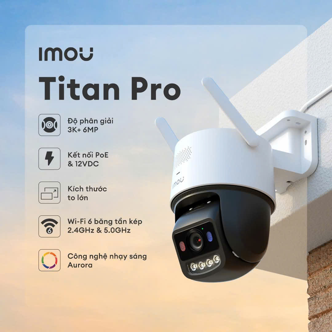 Camera IMOU IPC-U7LP-6V0NE (Wifi, PoE quay quét 6MP, Aurora Titan Pro đêm như ngày)