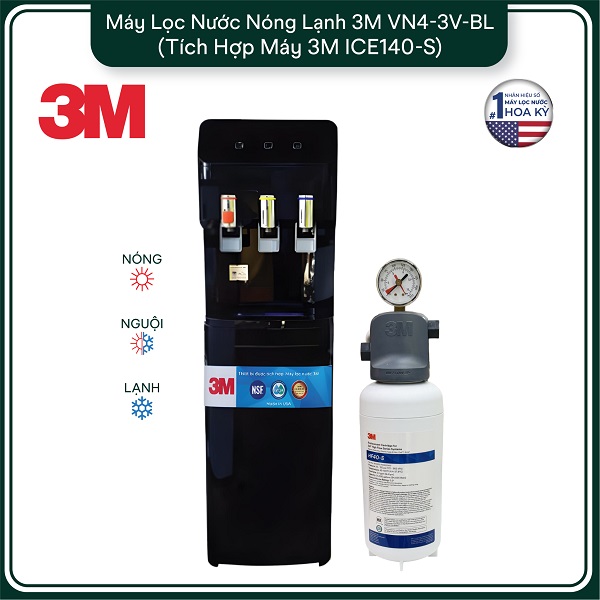 Cây Lọc Nước Nóng Lạnh 3M VN3-3V-BL (Tích Hợp Máy Lọc Nước 3M BREW120-MS)