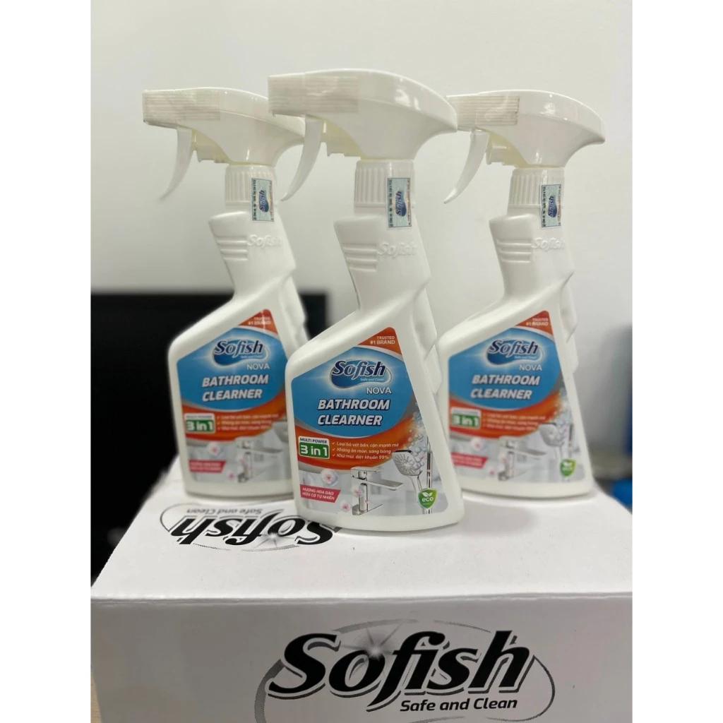 Chai Xịt Tẩy Cặn Canxi Sofish Nova Vệ Sinh Vòi Rửa, Tẩy Kính, Bồn Sứ, Gương Soi Sofish nova, Tường gạch men