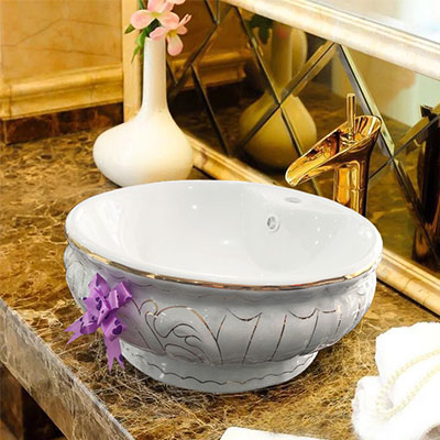 Chậu lavabo sứ nghệ thuật Gia Mỹ 801 (60x40x15cm) - Image 4