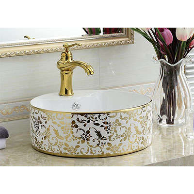 Chậu lavabo sứ nghệ thuật Gia Mỹ 815 (46x46x16cm) - Image 3