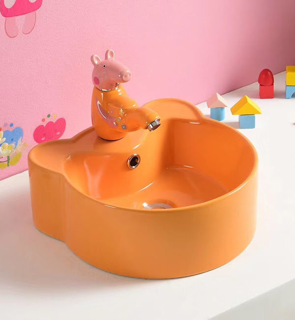 Chậu lavabo trẻ em màu vàng Miken MKC-5001Y - Image 3