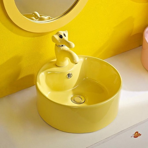 Chậu lavabo trẻ em màu vàng Miken MKC-5003Y - Image 6