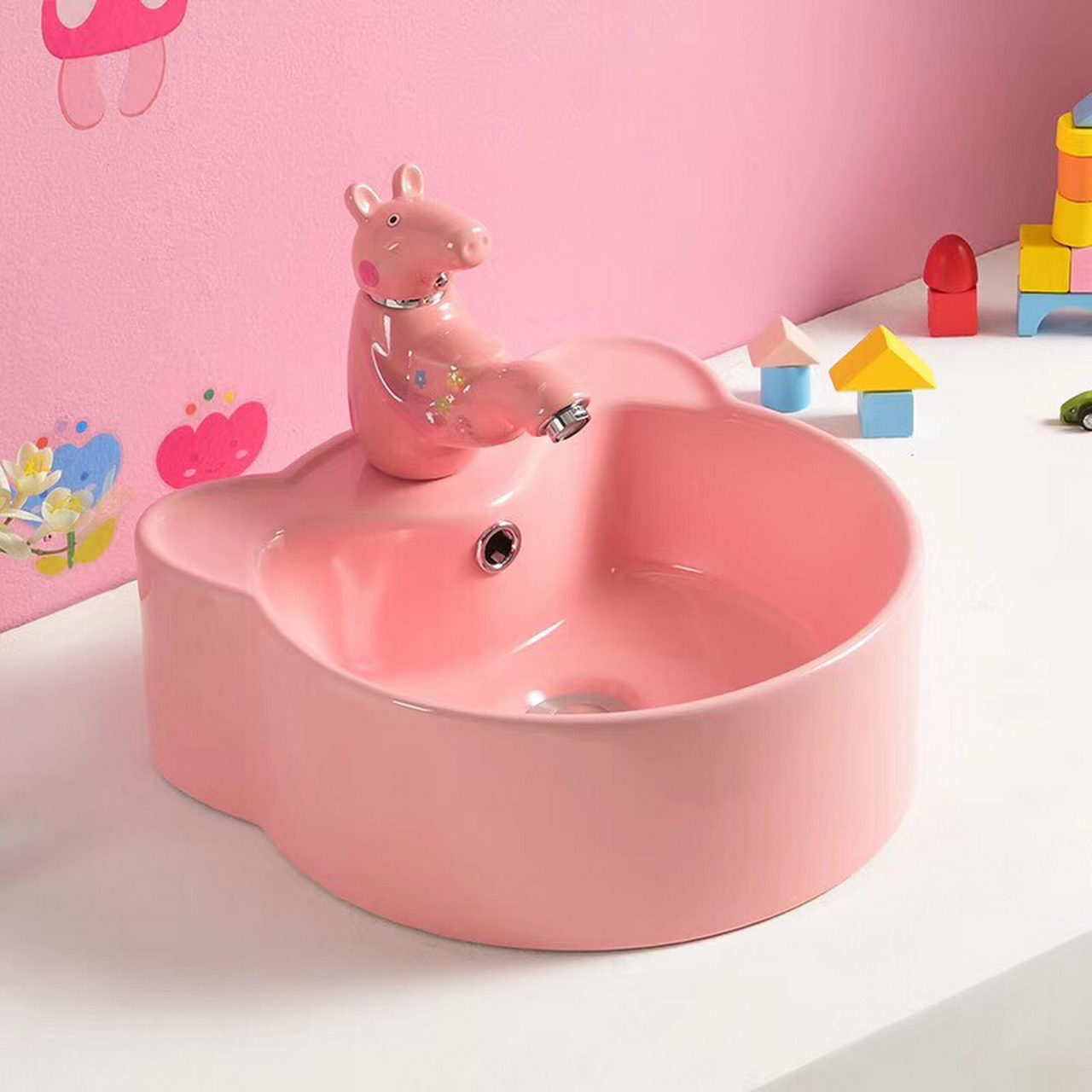 Chậu lavabo trẻ em màu xanh da trời Miken MKC-5001SB - Image 6