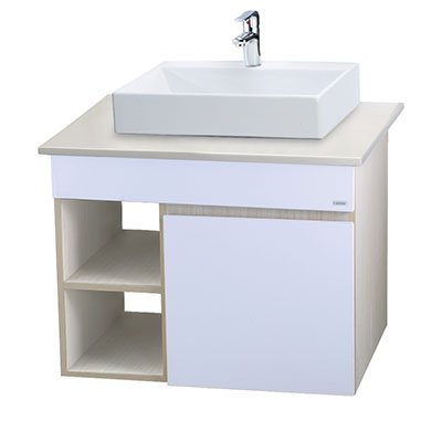Chậu liền bàn Caesar LF5253-FB005A-EH175RV (Chậu+Mặt đá+ Tủ nhựa)
