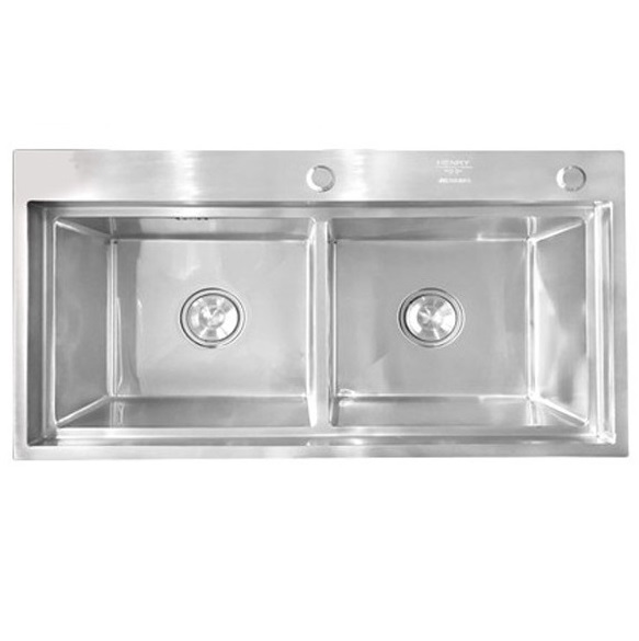 Chậu rửa bát 1 hố chống xước kiểu dáng Nhật Bản bề mặt Linen màu xám ghi Henry 8248 (82x48cm) - Image 6