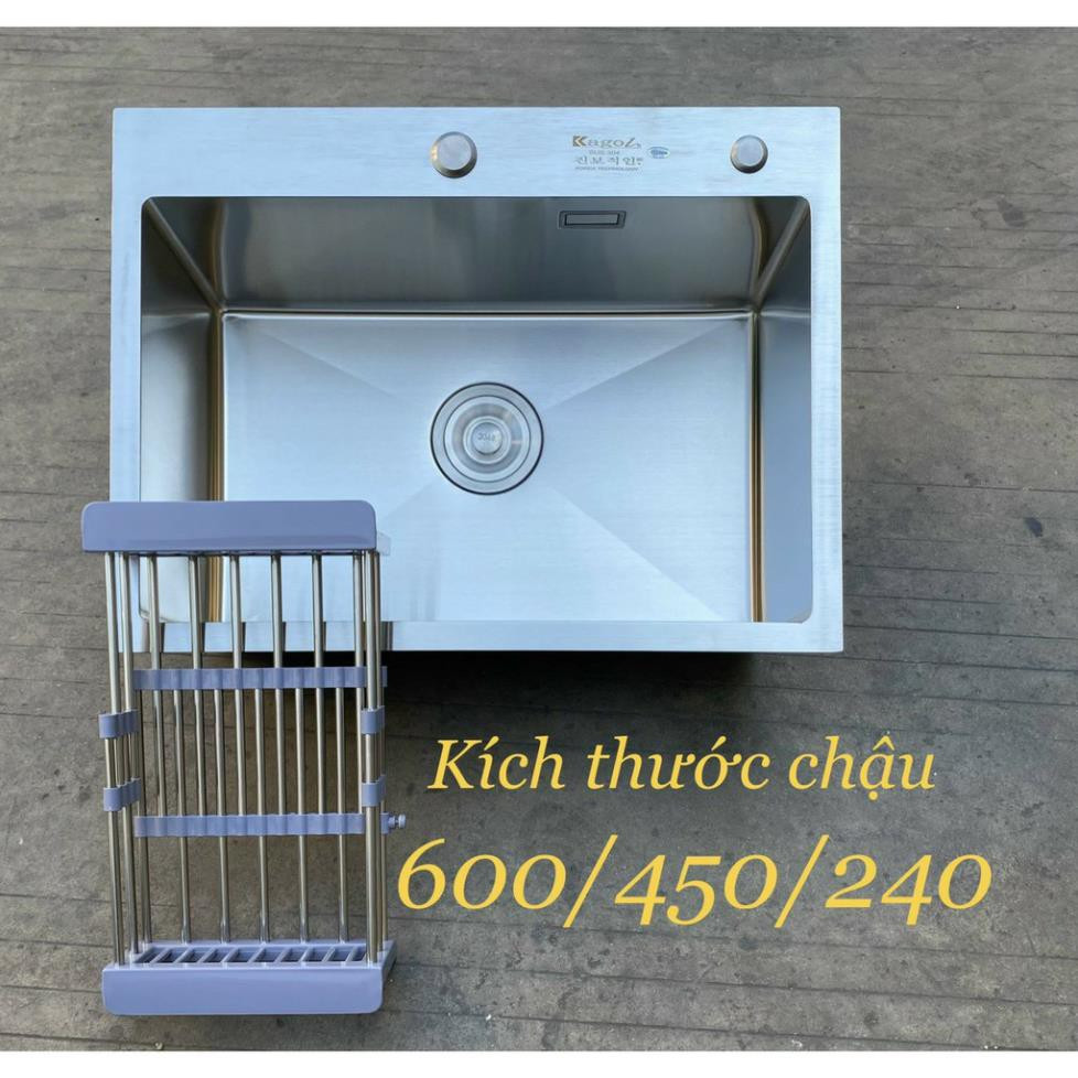 Chậu rửa bát 1 hố Inox SUS 304 Kagol 6045BD (60x45cm)