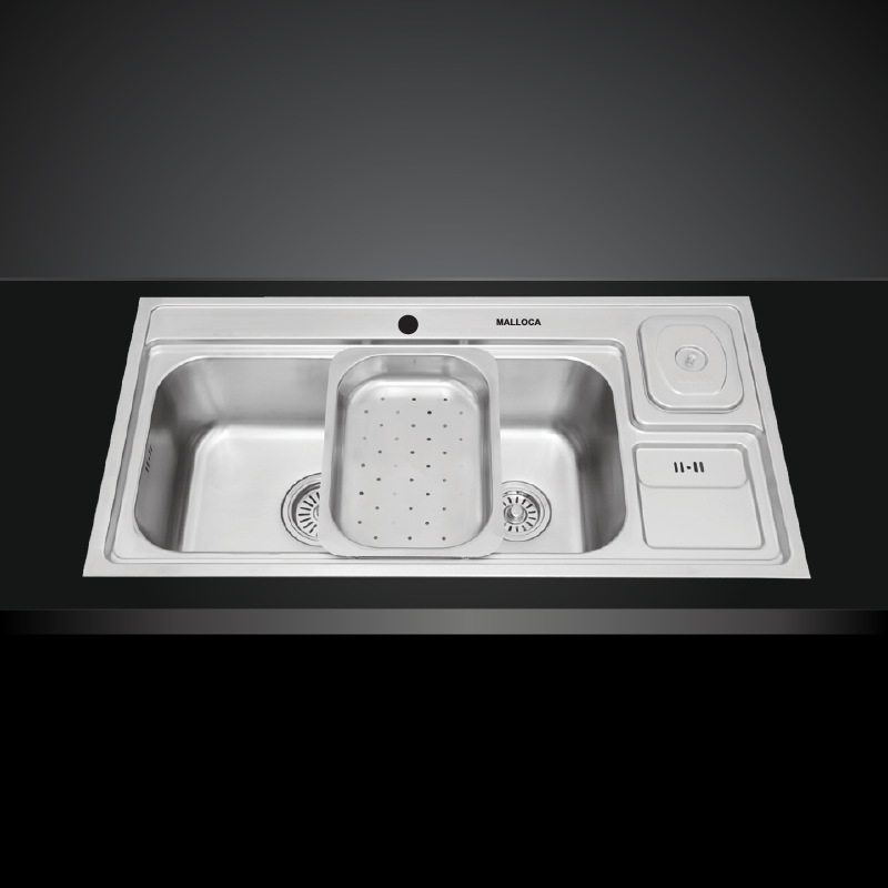 Chậu rửa bát 1 hố kèm máy rửa cốc Malloca MS 6303 WST (800x440x230mm) - Image 3