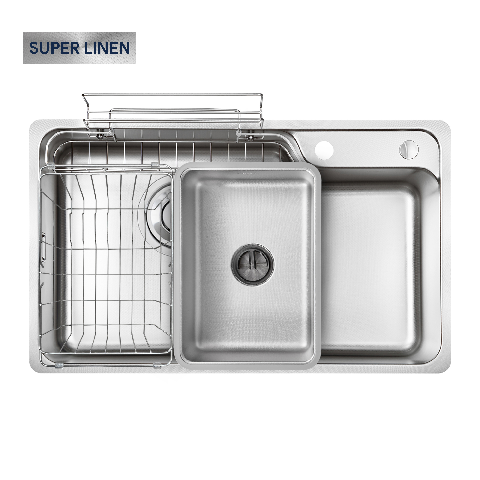 Chậu rửa bát 1 hố Kluger KY7545SL Basic (W750 x D450 x H205mm) - Image 3