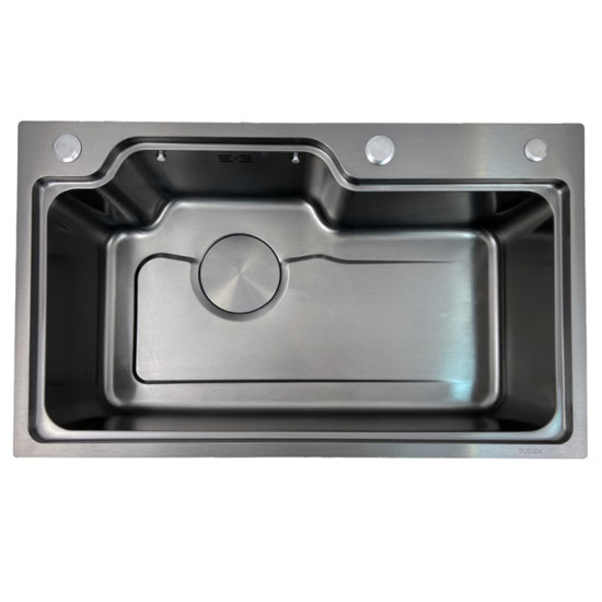 Chậu rửa bát 1 hố Nano màu đen GRUNDER GR-7545AD (750x450x220mm) - Image 3