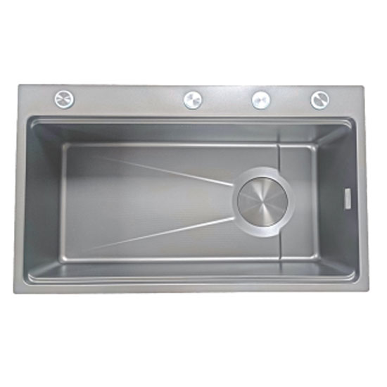 Chậu rửa bát 1 hố Nano màu đen GRUNDER GR-7545AD (750x450x220mm) - Image 5