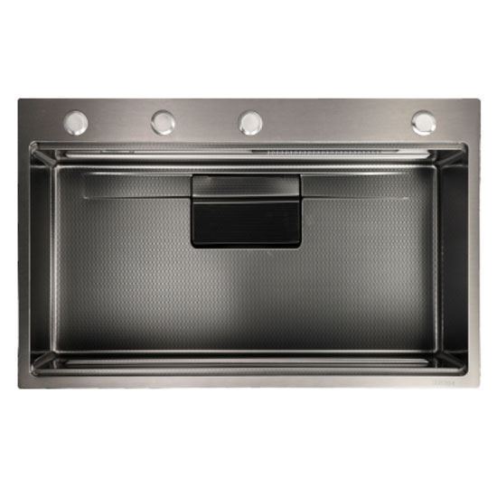 Chậu rửa bát 1 hố Nano màu đen GRUNDER GR-7546CTD (750x460x220 mm)