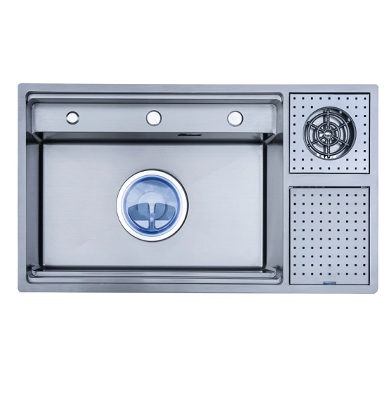 Chậu rửa bát 1 hố NOBINOX LIRA NJ564D (860x500x210mm) - Image 5