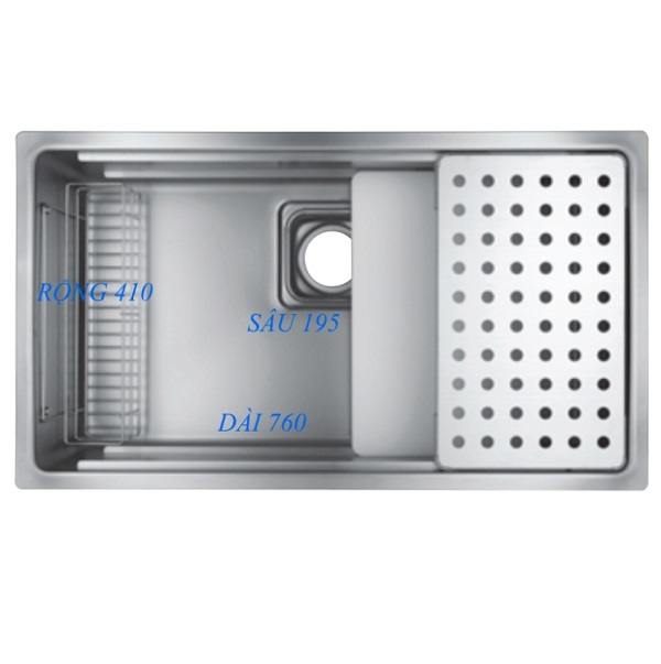 Chậu rửa bát 1 hố nội địa Nhật Bản Shigeru IB-DK FS (Inox 304 Sần) - Image 5