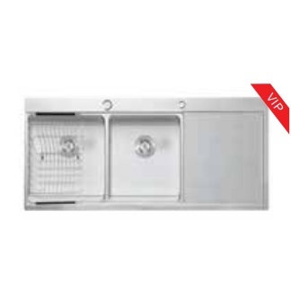 Chậu rửa bát 2 hố cân Huge H-1200A3 (820x450x240mm) - Image 4