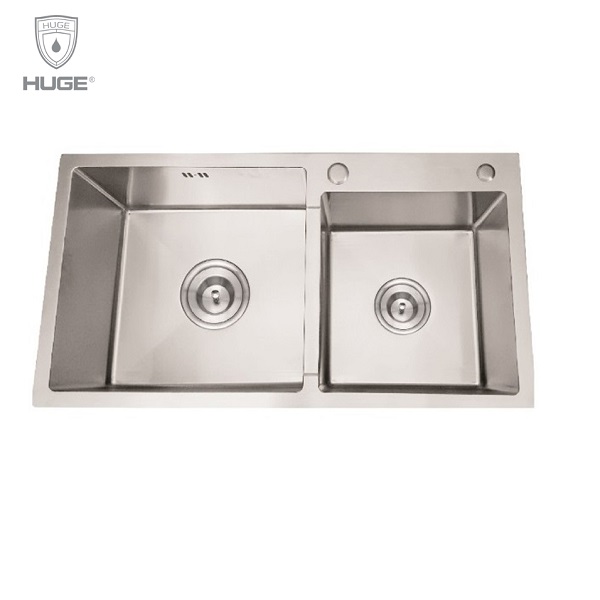 Chậu rửa bát 2 hố cân Huge H-P200A3 (820x480x230mm) - Image 3