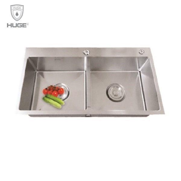 Chậu rửa bát 2 hố cân Huge H-P200A3 (820x480x230mm) - Image 5