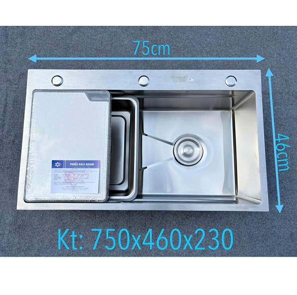 Chậu rửa bát 2 hố cân Inox đúc Kagol 7843C (78x43cm) - Image 4