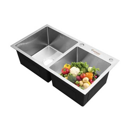 Chậu rửa bát 2 hố cân Rapido RS-7843-3EW (780x430x230 mm) - Image 3