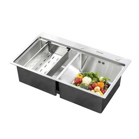 Chậu rửa bát 2 hố cân Rapido RS-8846-3ES (880x460x230mm) - Image 6