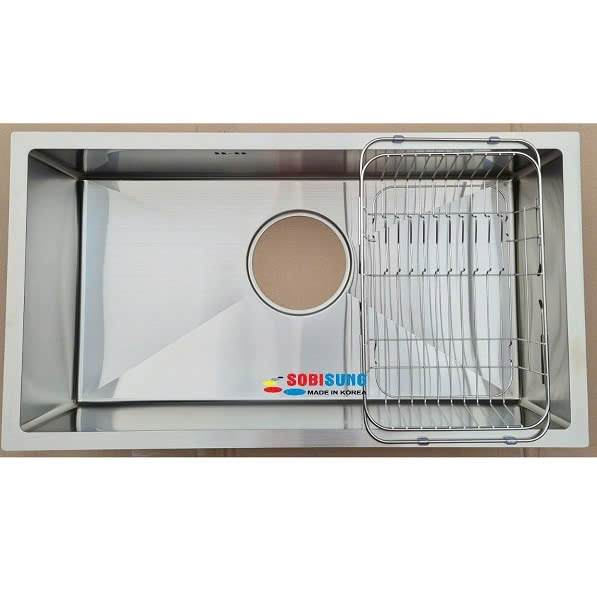 Chậu rửa bát 2 hố cân Sobisung SB-8045 (800x450x225) - Image 4