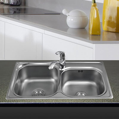 Chậu rửa bát 2 hố có bàn Sơn Hà HM.X.2C.100.2.3 (1000x450x230mm) - Image 6