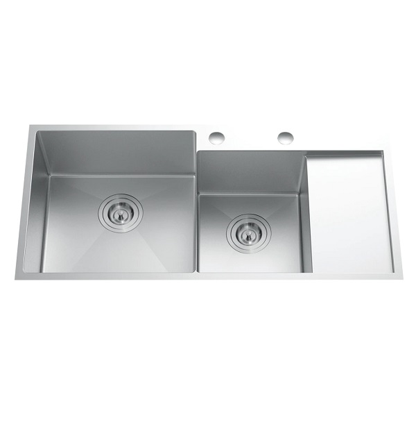 Chậu rửa bát 2 hố đặt góc NOBINOX LIKEN NL700 (960x450x230mm) - Image 3