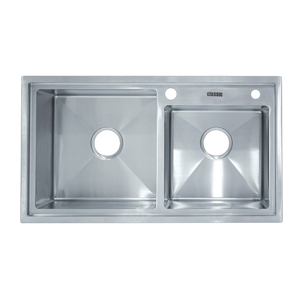 Chậu rửa bát 2 hố Inox SUS304 Classic DS8235 (820x450x230mm) - Image 5
