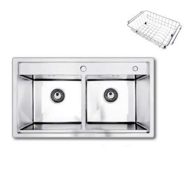Chậu rửa bát 2 hố lệch Daeshin SQS-7846-T - Image 4