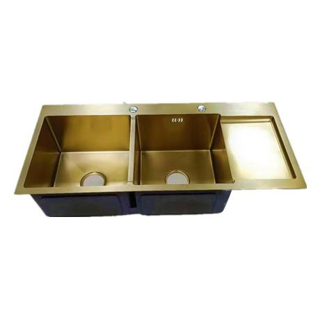 Chậu rửa bát 2 hố lệch Handmade Inox 304 Miken MKRB-8245L (82x45cm) - Image 5