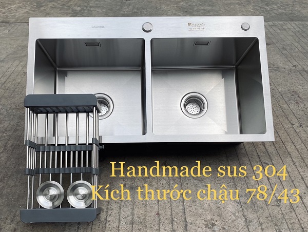 Chậu rửa bát 2 hố lệch nhỏ Inox SUS304 Kagol 7040L (70x40cm) - Image 5