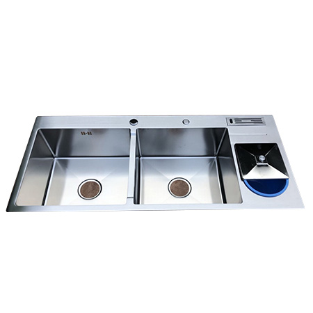 Chậu rửa bát 2 hố lệch Obiste 8245 (82x45cm) - Image 5