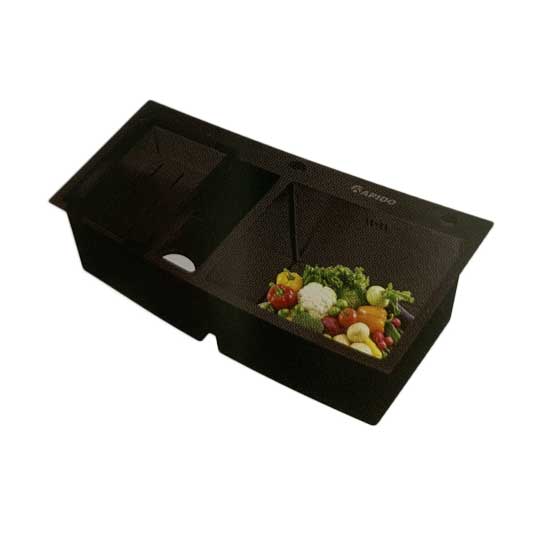 Chậu rửa bát 2 hố lệch Rapido RS-7843-3UW (780x430x230 mm) - Image 3