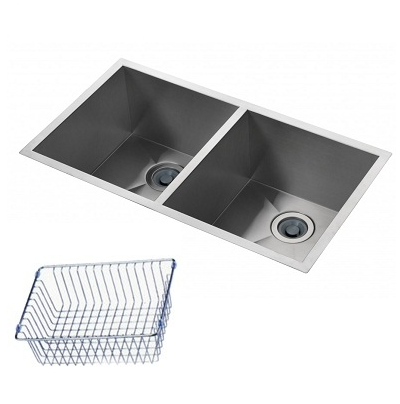 Chậu rửa bát 2 hố lệch Sobisung SB-8245 (820x450x225) - Image 3