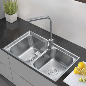 Chậu rửa bát 2 hố Toàn Mỹ TMS 8046 (800x460x220mm) - Image 4