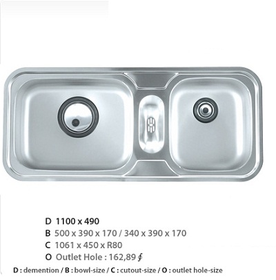 Chậu rửa bát CICO ISD-820 (82x48cm) - Image 4