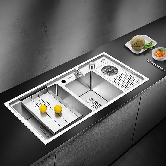 Chậu rửa bát đá 1 hố màu be Geler GL-GR 4822C (480x480x205mm) - Image 3