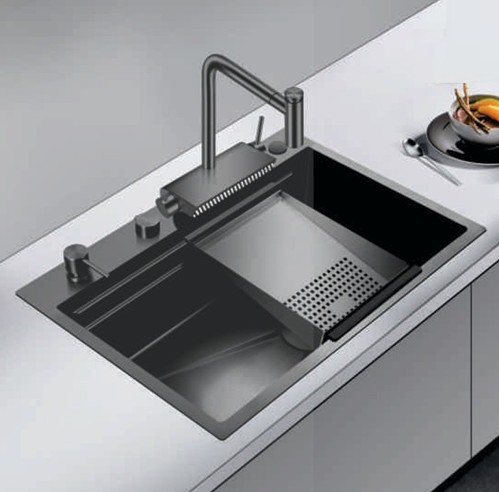 Chậu rửa bát đá 1 hố màu be Geler GL-GR 8048C (800x480x205mm) - Image 4