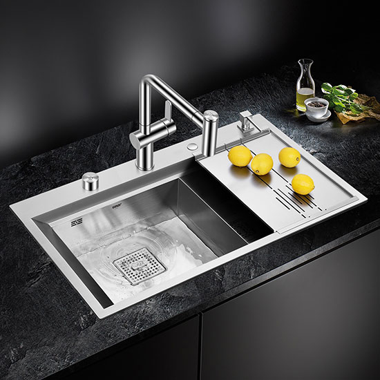 Chậu rửa bát đá 1 hố màu be Geler GL-GR 8048C (800x480x205mm) - Image 5