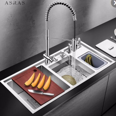 Chậu rửa bát đá thạch anh Moonoah MN-D7249 (72x49) - Image 4