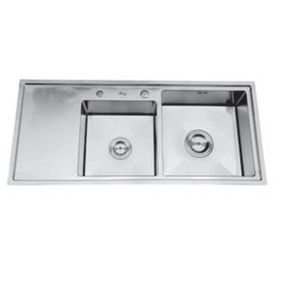 Chậu rửa bát đúc 2 hố lệch Cielo 1102 (82x45x23cm)