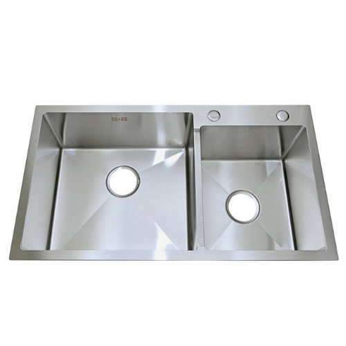 Chậu rửa bát đúc 2 hố lệch Cielo 1102 (82x45x23cm) - Image 4