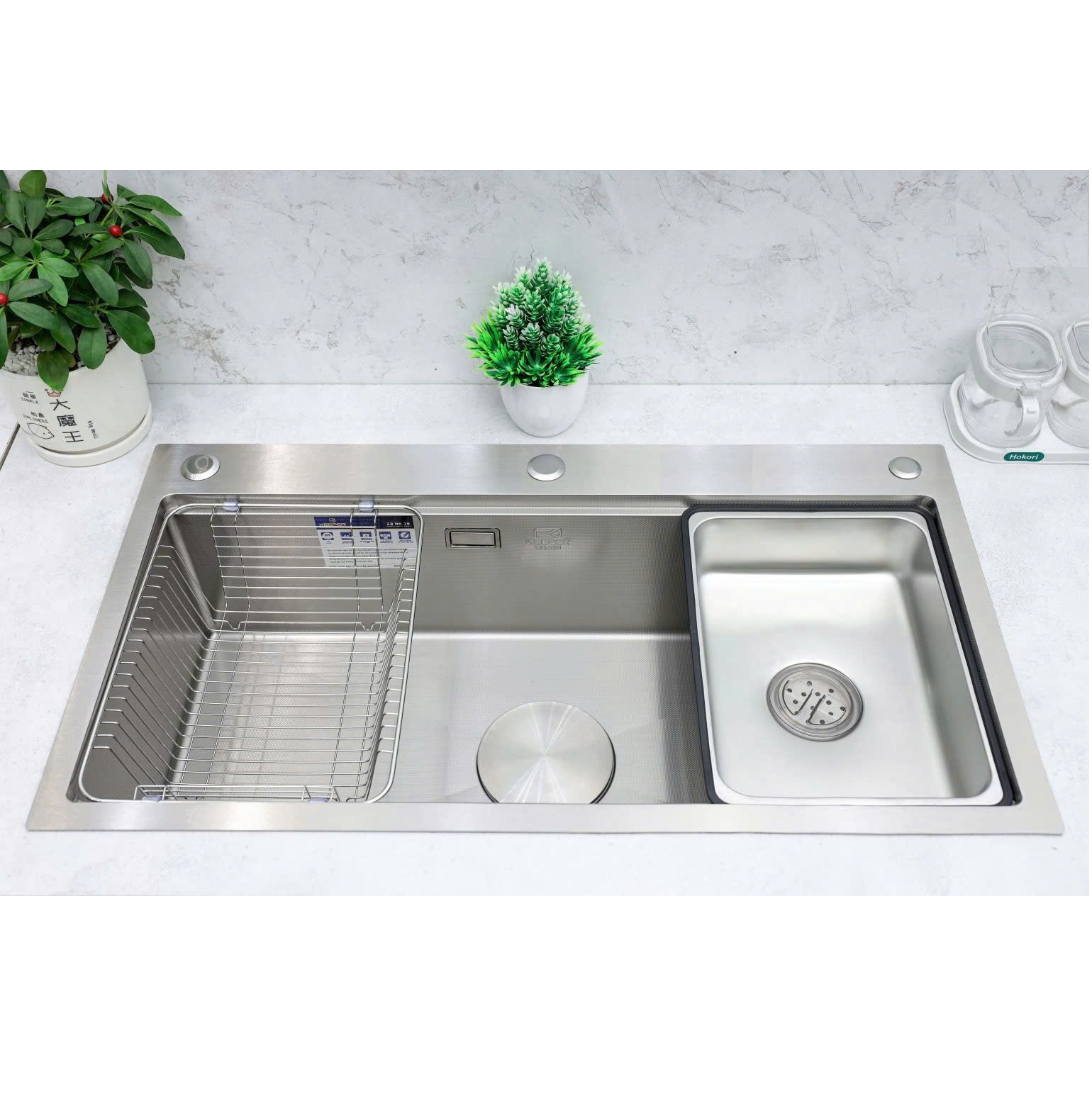 Chậu rửa bát đúc liền khối Henry HR-622 (820x450) - Image 4